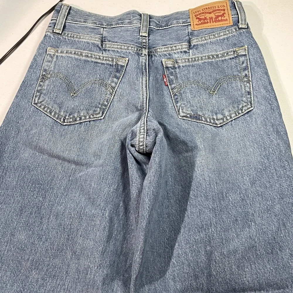 Levis Womens '94 Baggy Wide Leg Denim Jeans Light Wash Size 24x31